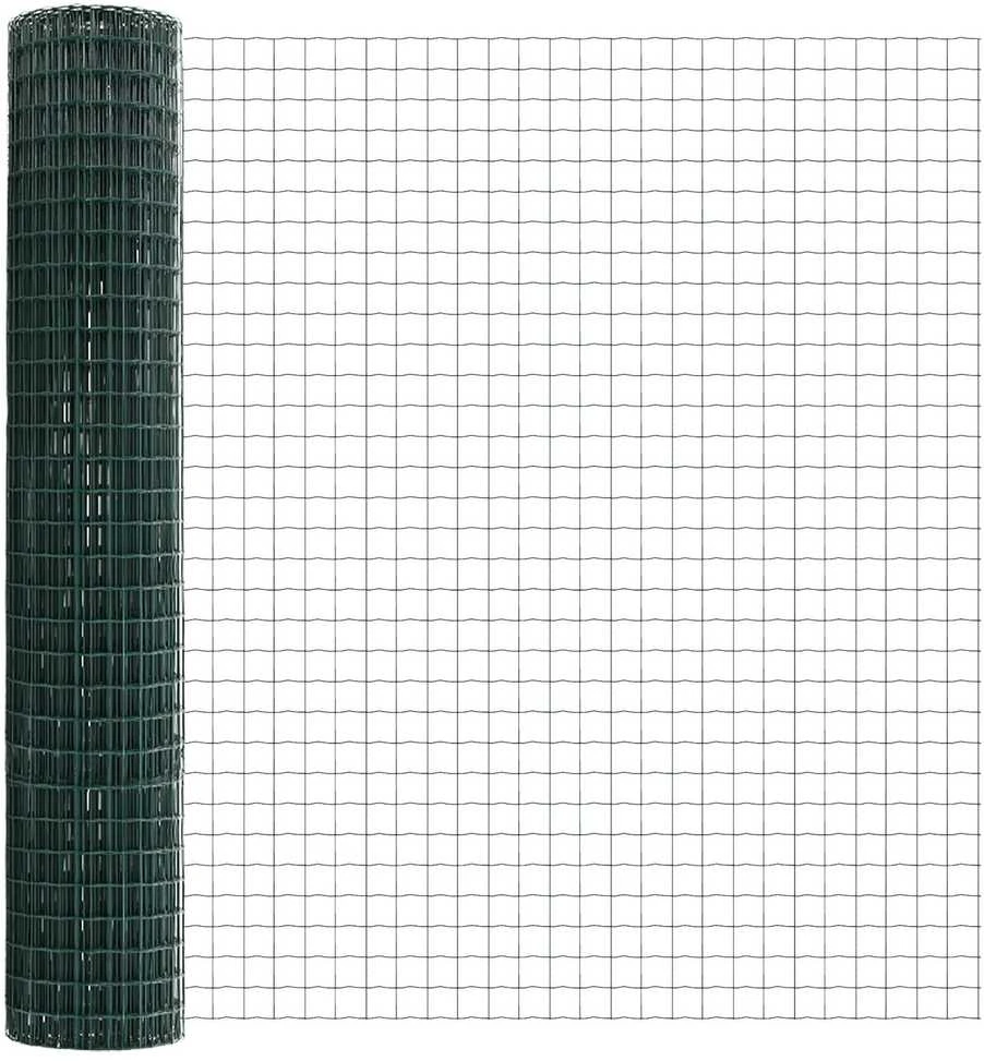 Euro tvoros su stulpu 10 x 1,6 m PVC dengtas plienas Žalia