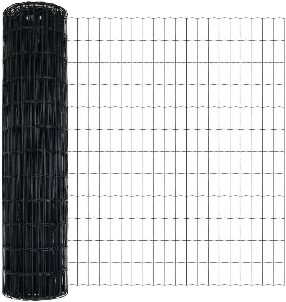 Eurų tvora su betono baze 10 x 1,2 m PVC dengtas plienas Pilka
