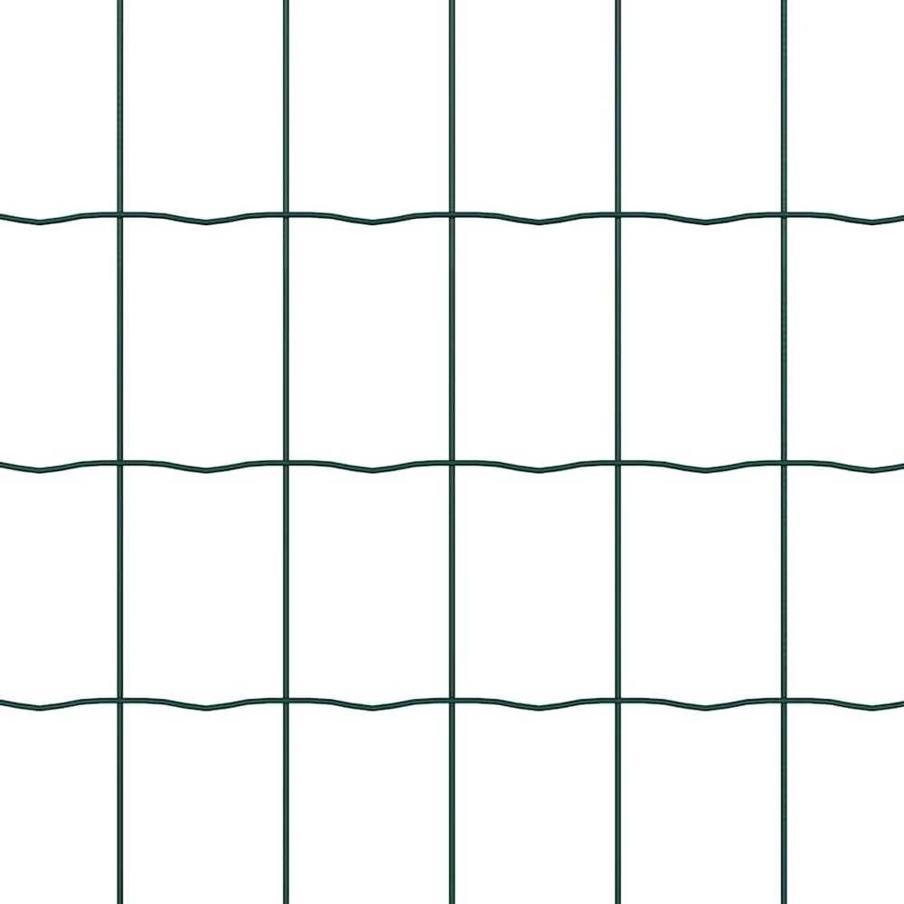 Eurų tvora su betono baze 10 x 1 m PVC dengtas plienas Žalia