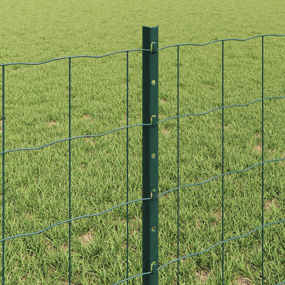 Euro tvoros su stulpu 10 x 0,6 m PVC dengtas plienas Žalia