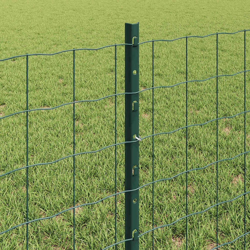 Euro tvoros su stulpu 10 x 0,6 m PVC dengtas plienas Žalia