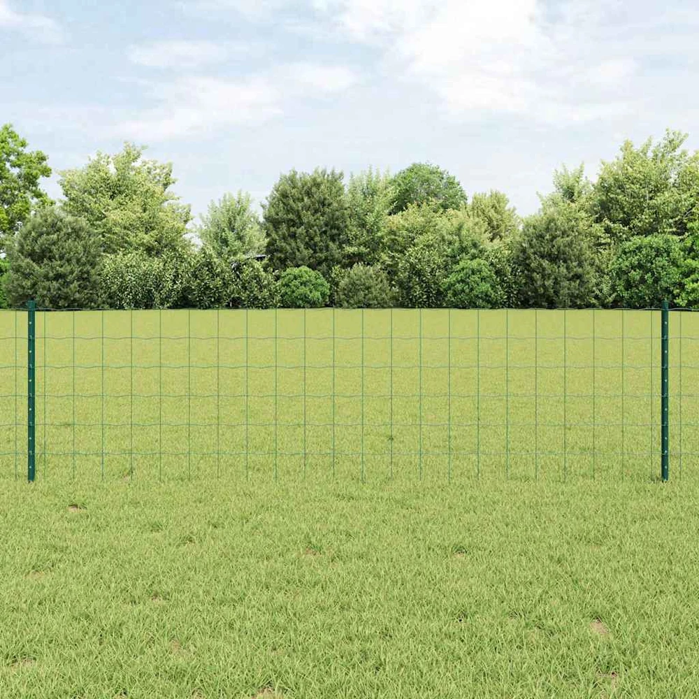 Euro tvoros su stulpu 10 x 0,6 m PVC dengtas plienas Žalia