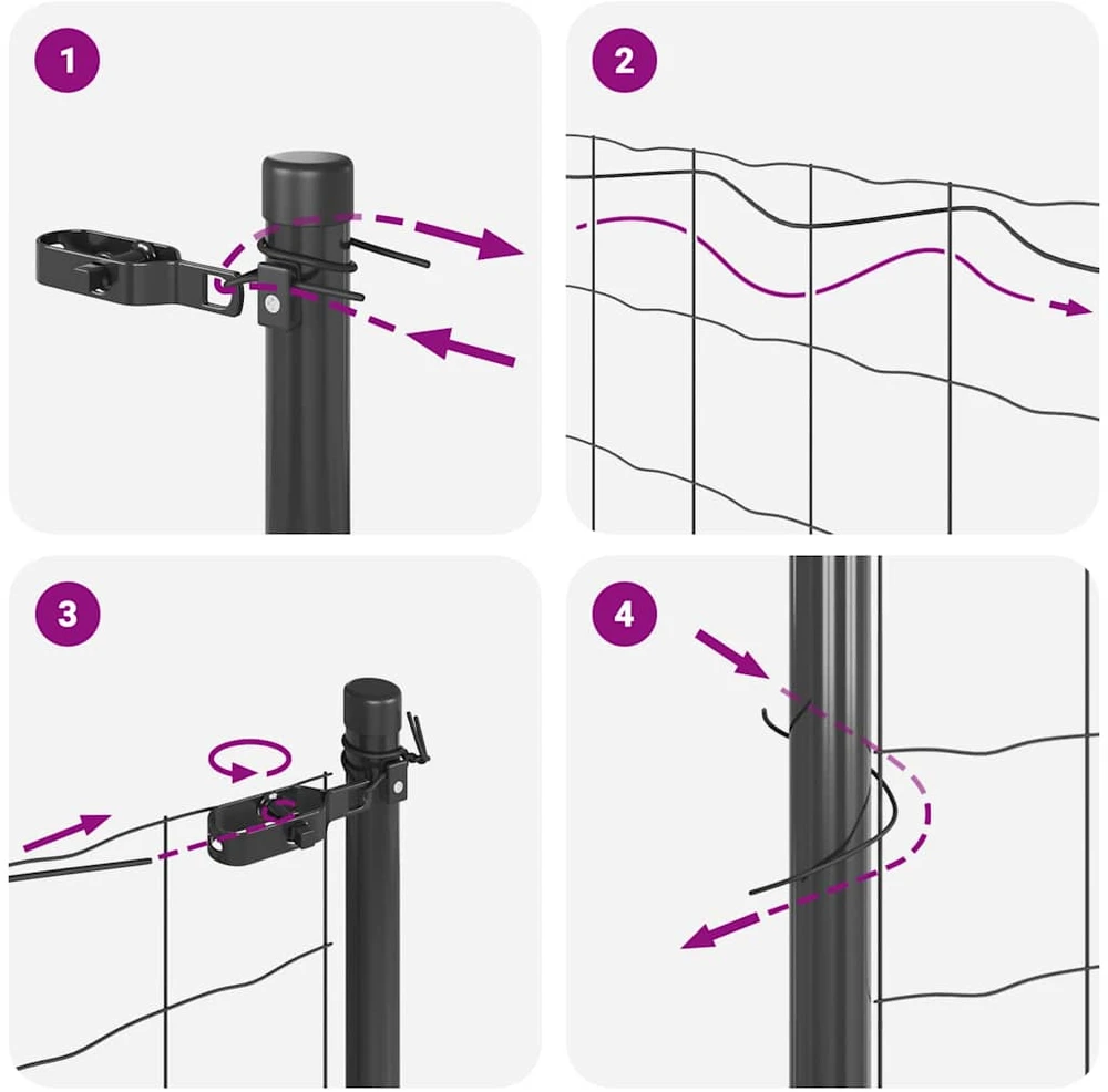 Euro tvoros žemės tvirtinimas 25 x 0,4 m PVC dengtas plienas