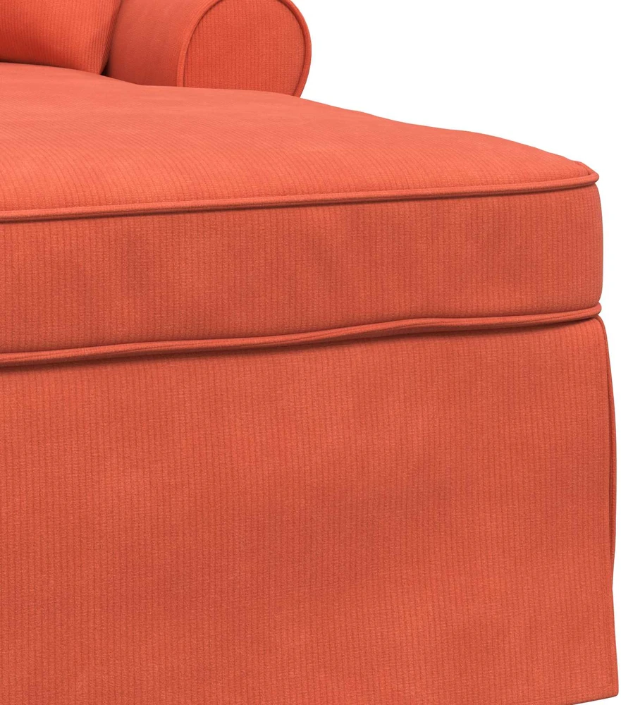 Sofa Faina su sijonu 3 vnt. Raudona oranžinė Kordūrinis audinys