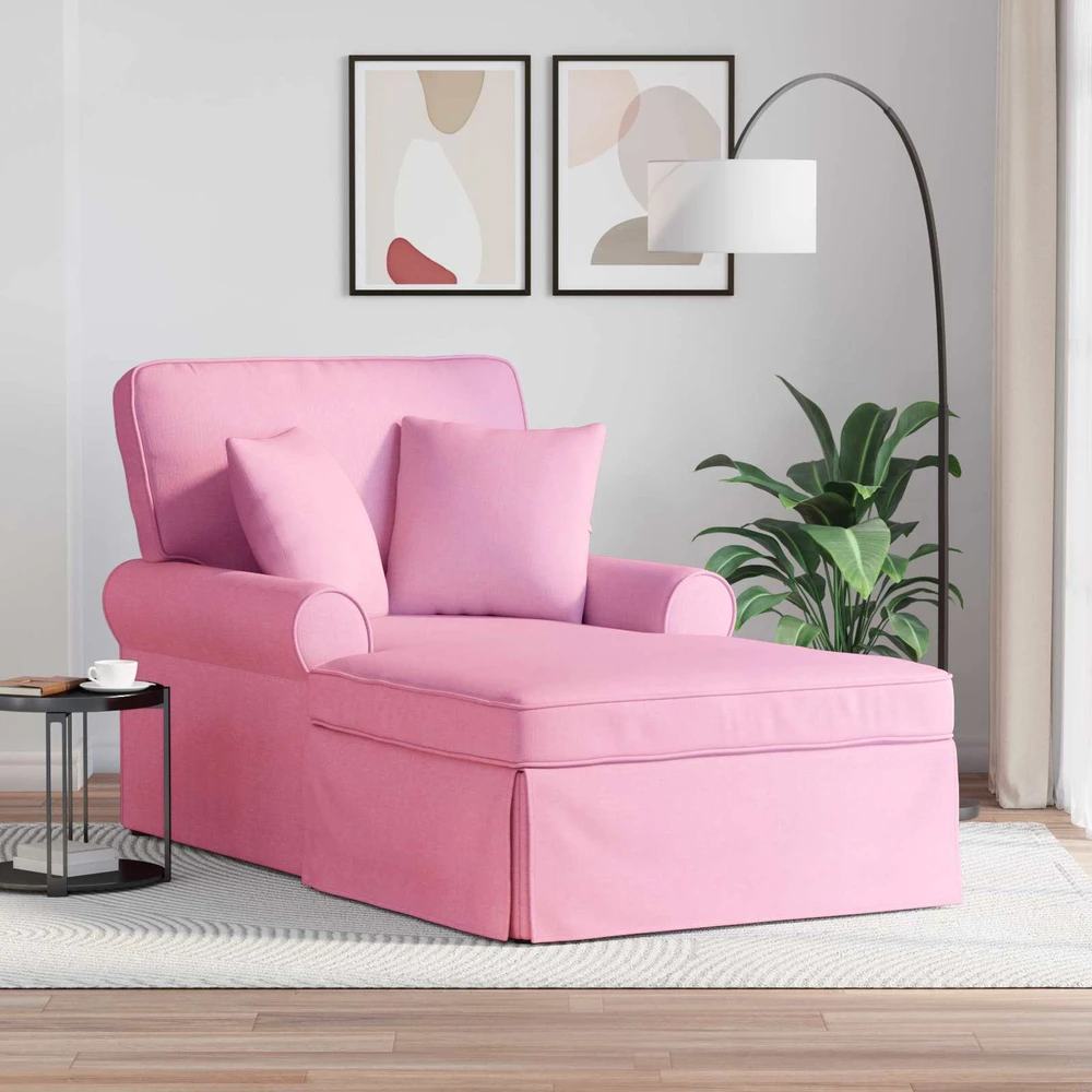 Sofa Faina su sijonu 3 vnt. Rožinė audinys 91 x 157 x 91 cm