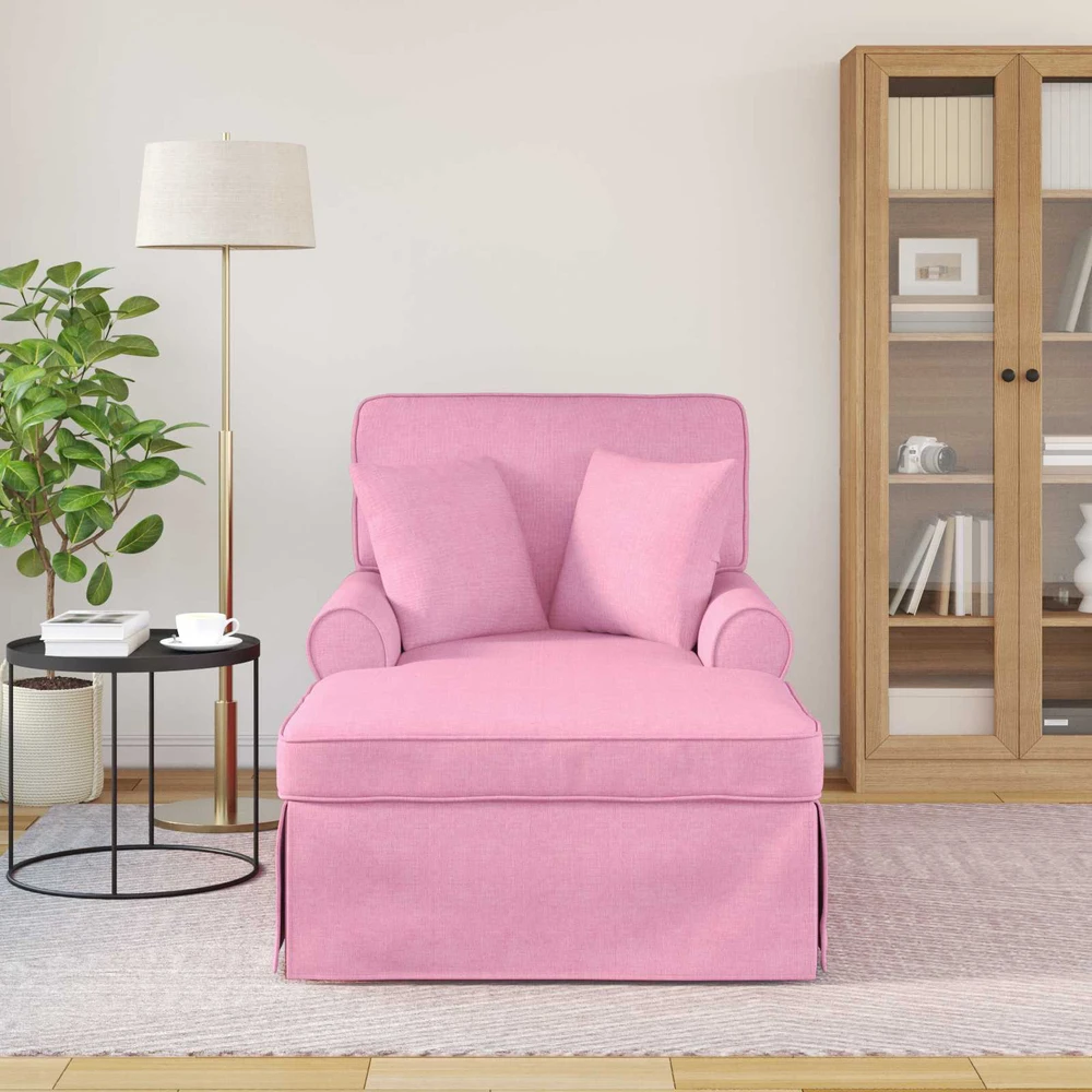Sofa Faina su sijonu 3 vnt. Rožinė audinys 91 x 157 x 91 cm