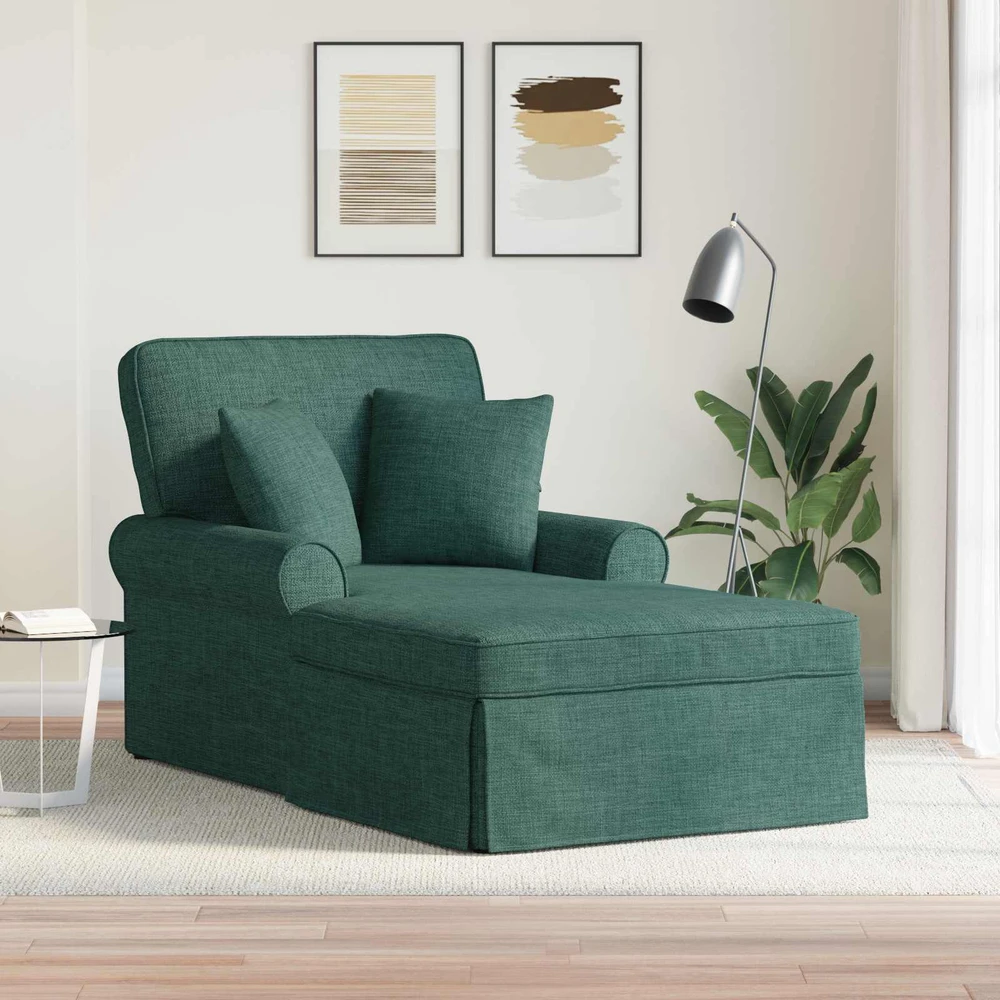 Sofa Faina su sijonu 3 vnt. Tamsiai žalia audinys 91 x 157 x 91 cm
