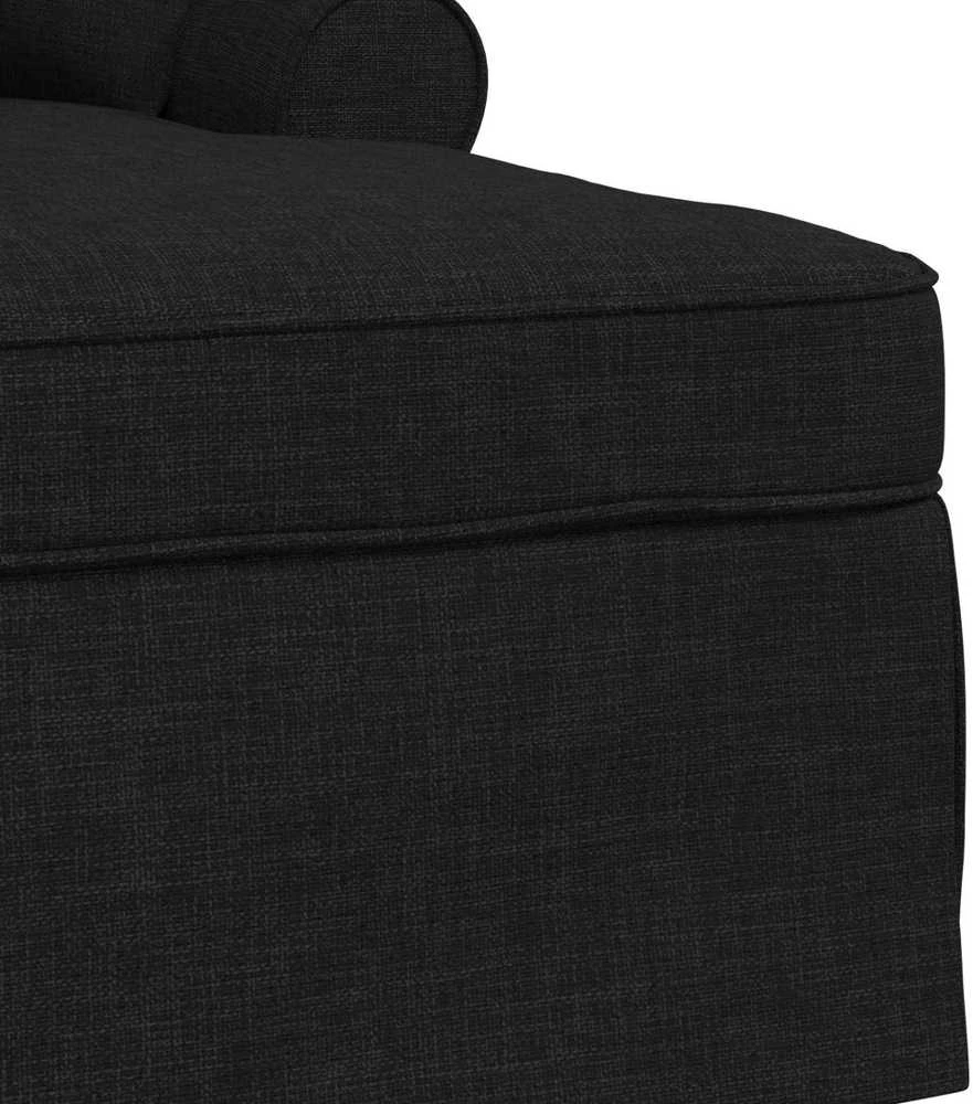 Sofa Faina su sijonu 3 vnt. Juodas audinys 91 x 157 x 91 cm