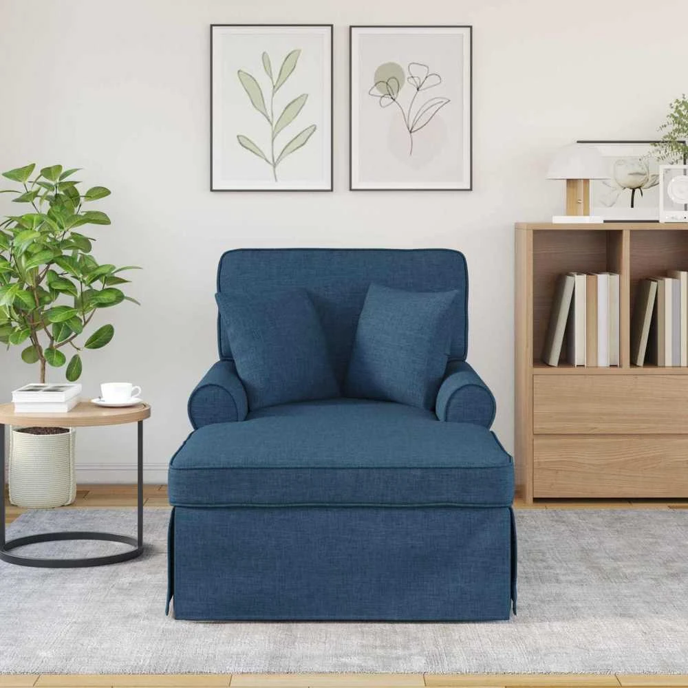 Sofa Faina su sijonu 3 vnt. Mėlyna audinys 91 x 157 x 91 cm