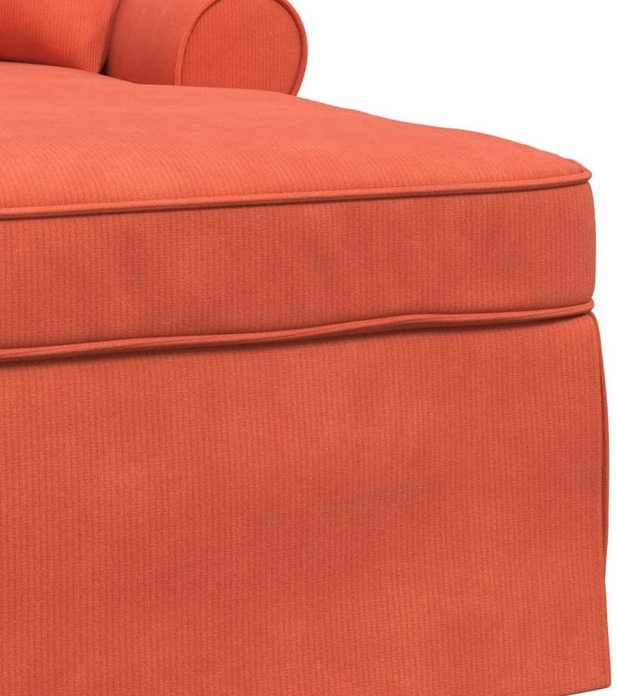Sofa Faina su sijonu 3 vnt. Raudona oranžinė Kordūrinis audinys