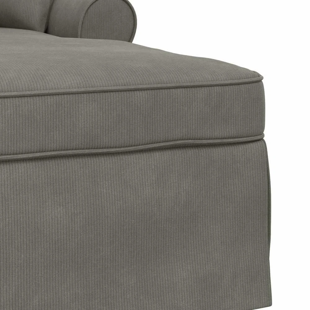 Sofa Faina su sijonu 3 vnt. Šviesiai pilka Kordūrinis audinys