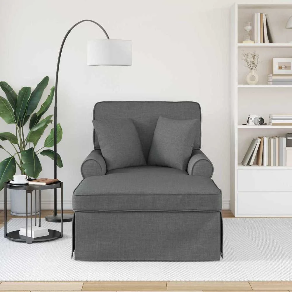 Sofa Faina su sijonu 3 vnt. Tamsiai pilka audinys 91 x 157 x 91 cm