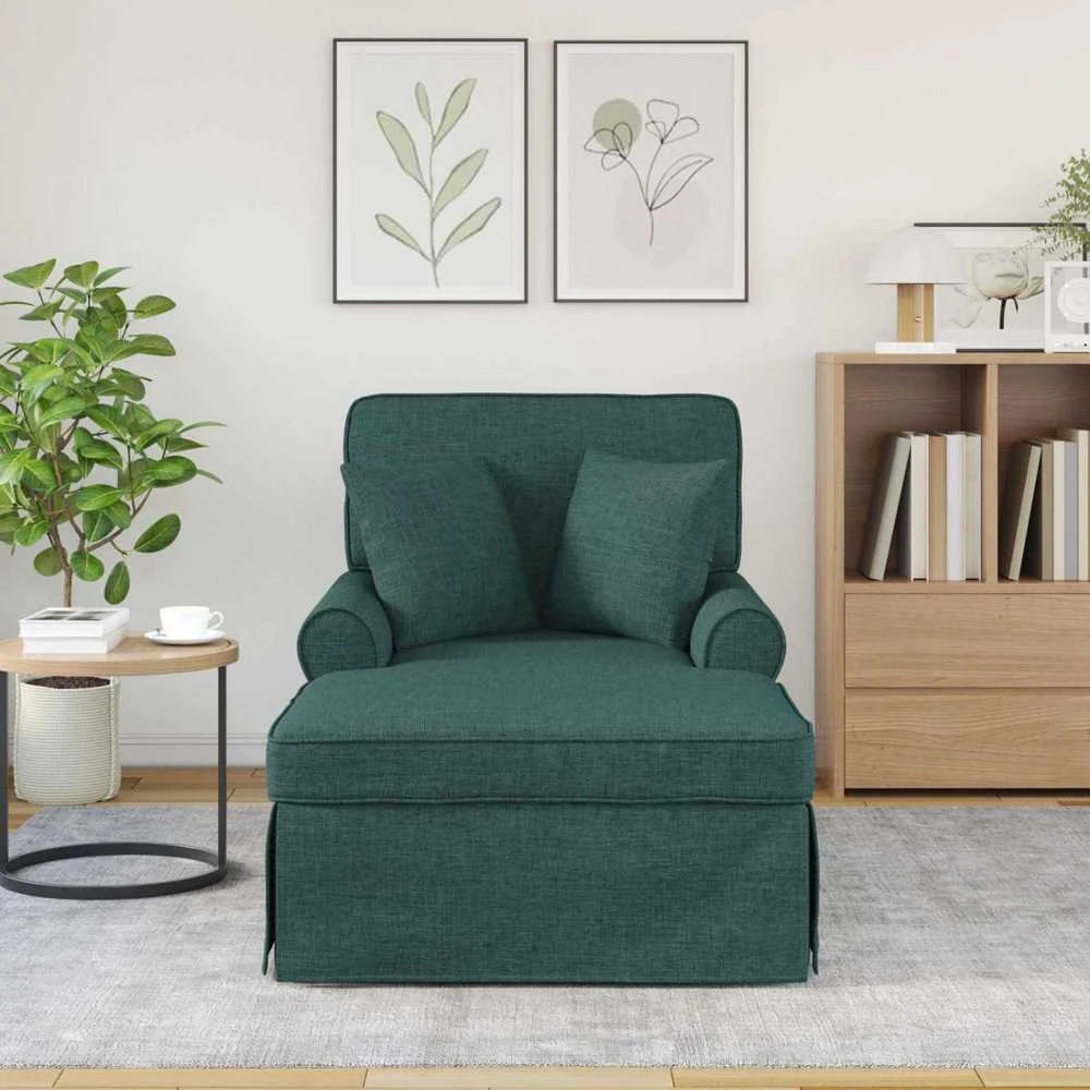 Sofa Faina su sijonu 3 vnt. Tamsiai žalia audinys 91 x 157 x 91 cm
