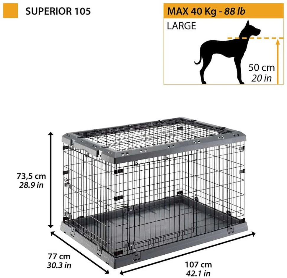 FERPLAST Superior 105 - dog cage - 107 x 77 x 73.5 cm