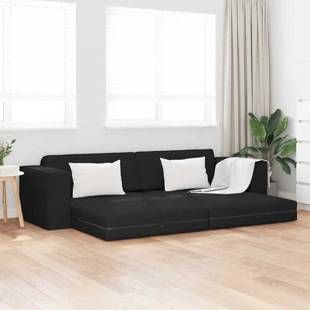 Sofa lova Juoda 245 x 78 x 77 cm audinys