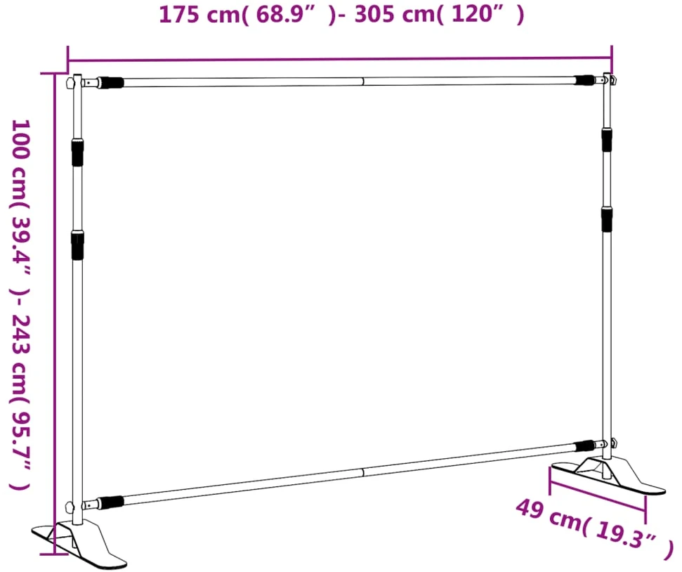 Fono laikikliai, 2vnt., juodos spalvos, 305x243cm, plienas