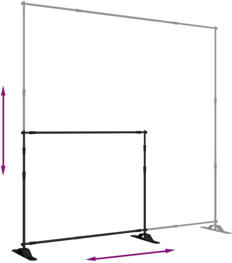 Fono laikiklis, juodos spalvos, 254x243cm, plienas