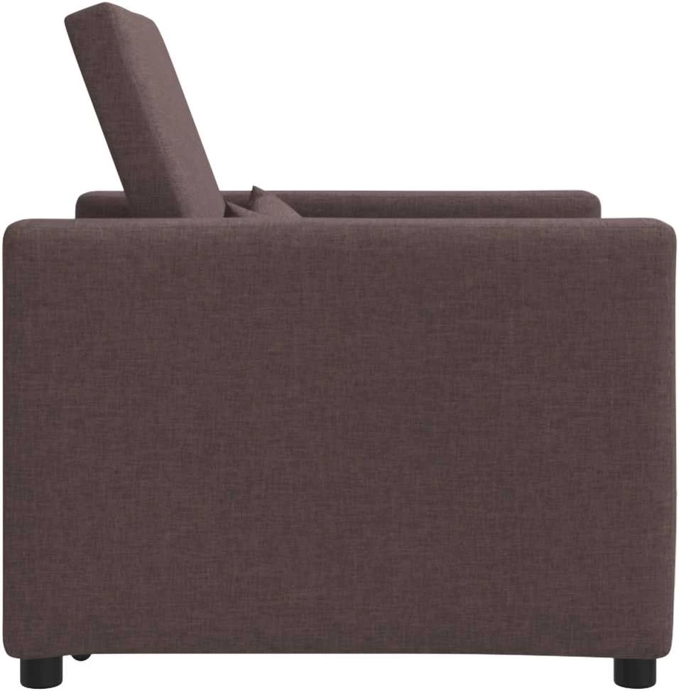 Fotelis Ištraukiamas sofa-lova vienvietis Tamsiai ruda audinys