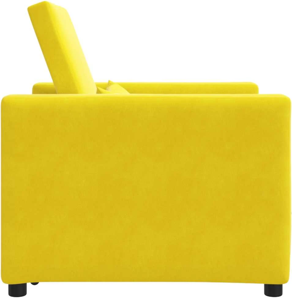 Fotelis Ištraukiamas sofa-lova vienvietis Geltona Aksomas