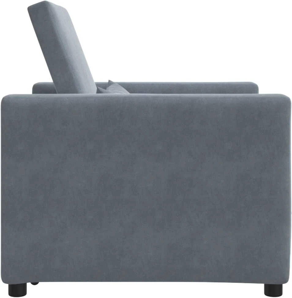 Fotelis Ištraukiamas sofa-lova vienvietis Tamsiai pilka Aksomas