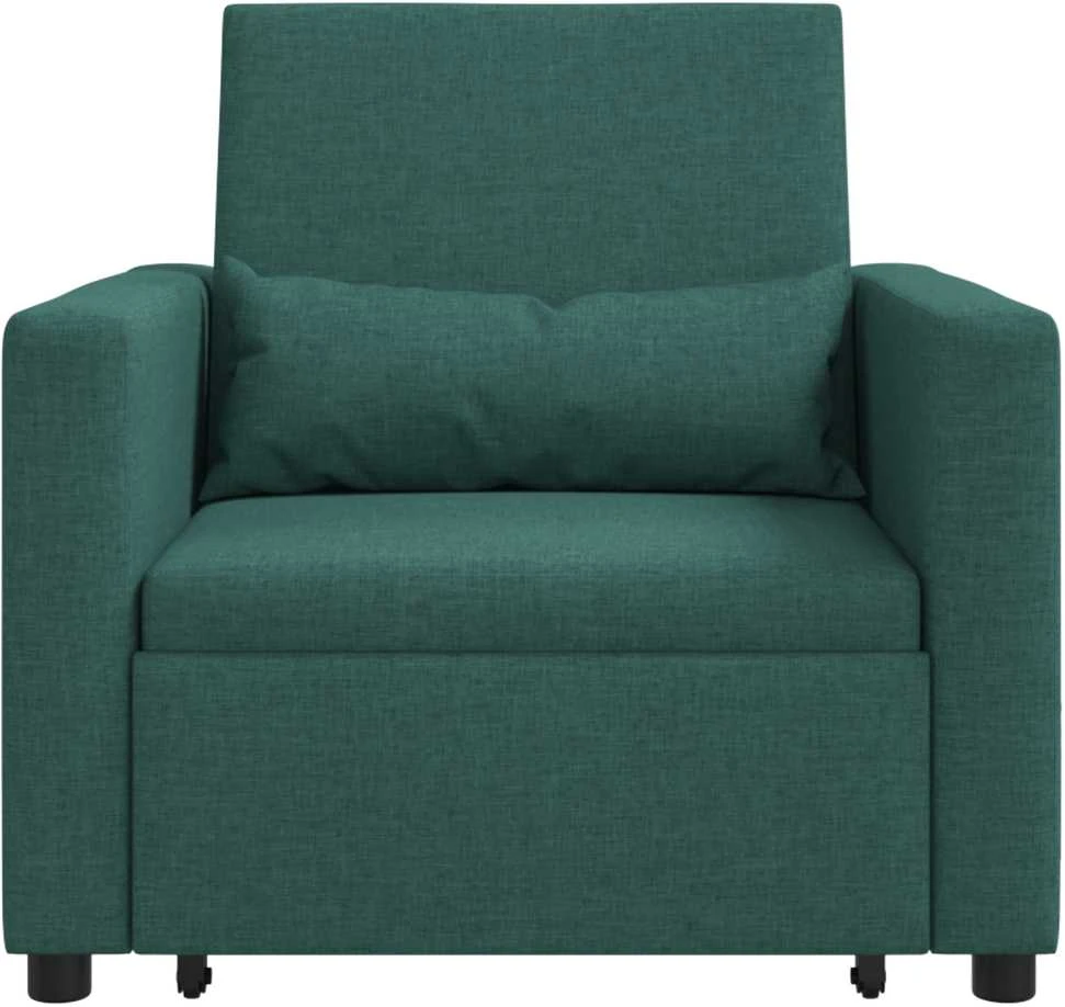 Ištraukiamas sofa-lova vienvietis su ratu Tamsiai žalia audinys