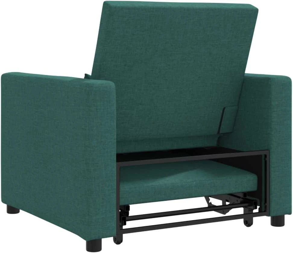 Ištraukiamas sofa-lova vienvietis su ratu Tamsiai žalia audinys