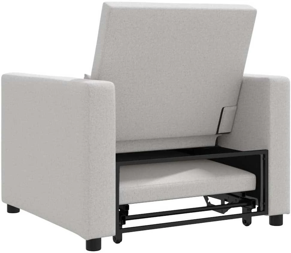 Ištraukiamas sofa-lova vienvietis su ratais Debesų pilka