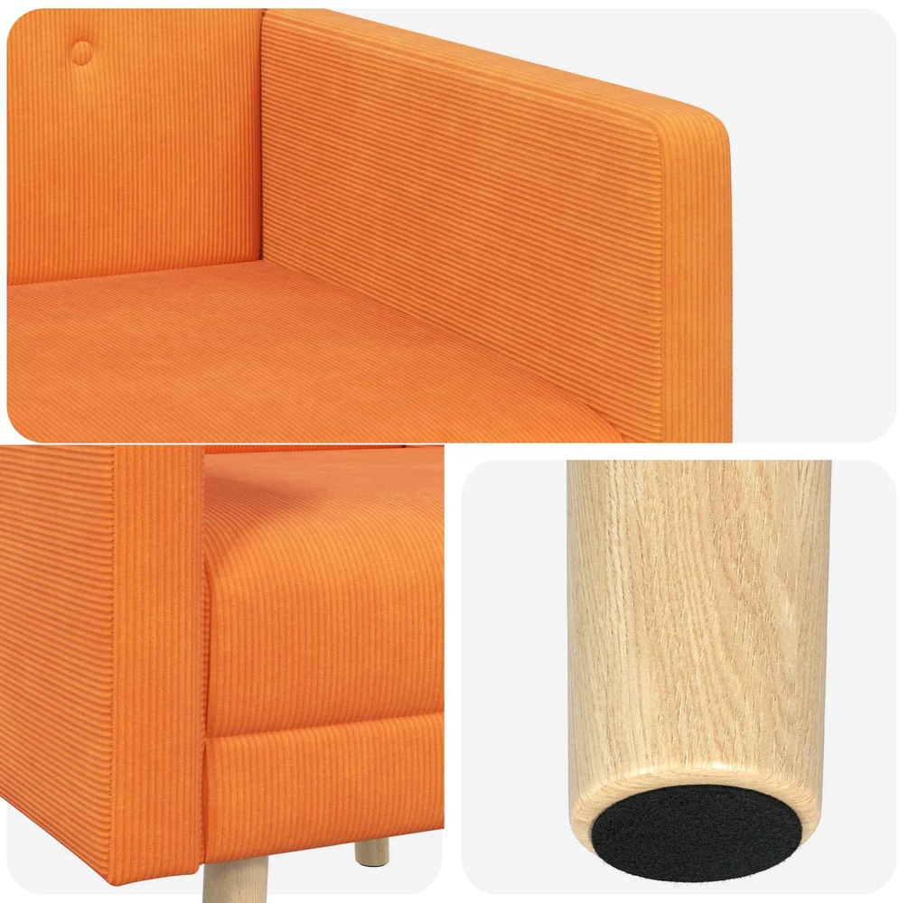 Fotelis Akcentinis krėslas Oranžinė Velvetinis audinys