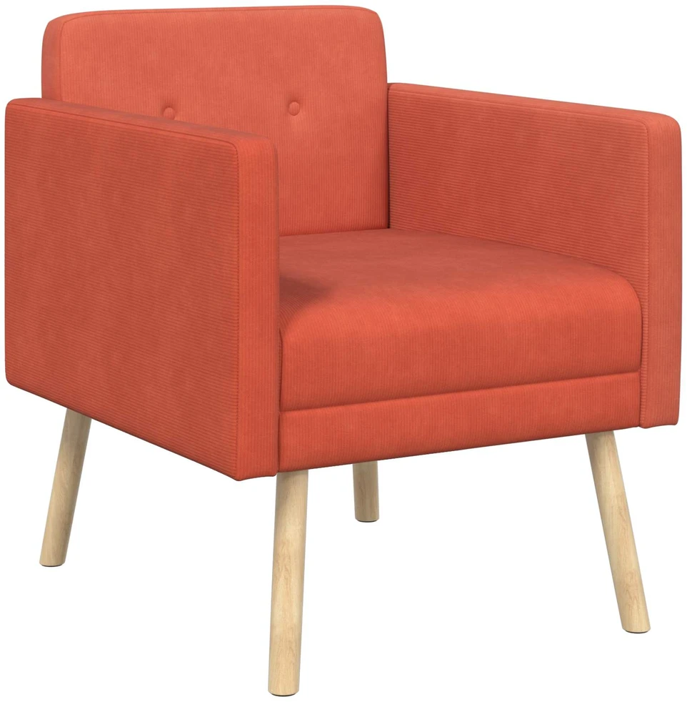 Fotelis Akcentinis krėslas Raudona oranžinė Velvetinis audinys