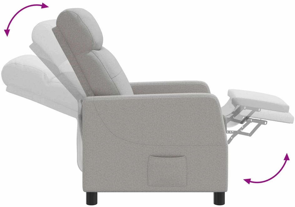 Fotelis Atsilošimas Debesų pilka Audinys