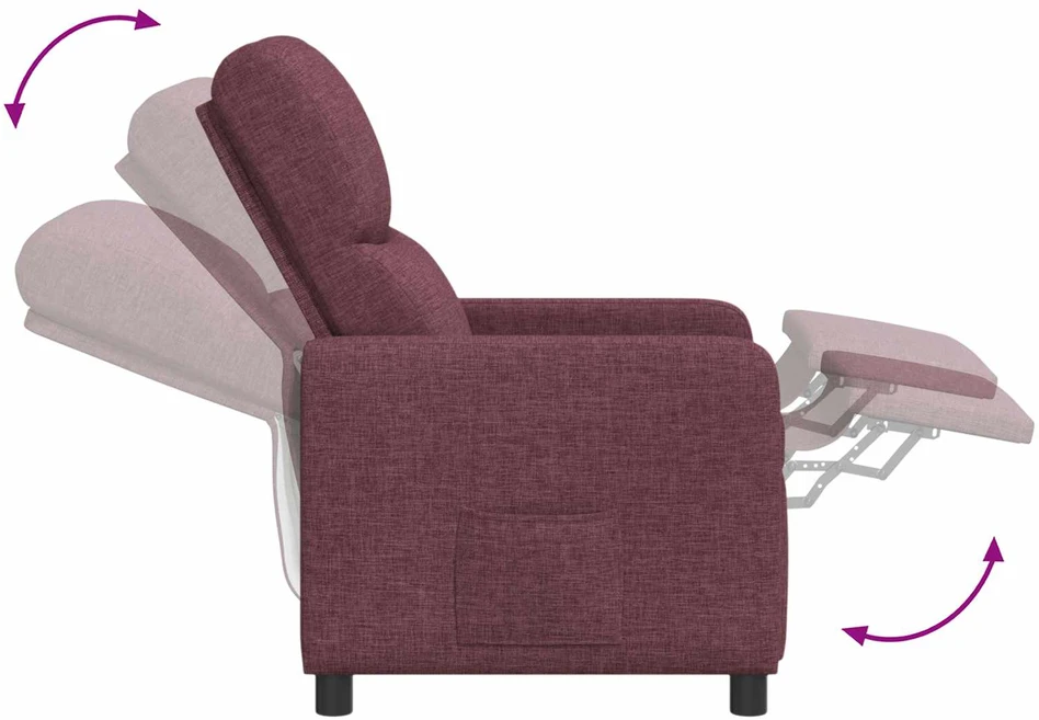 Fotelis Atsilošimas Violetinė Audinys