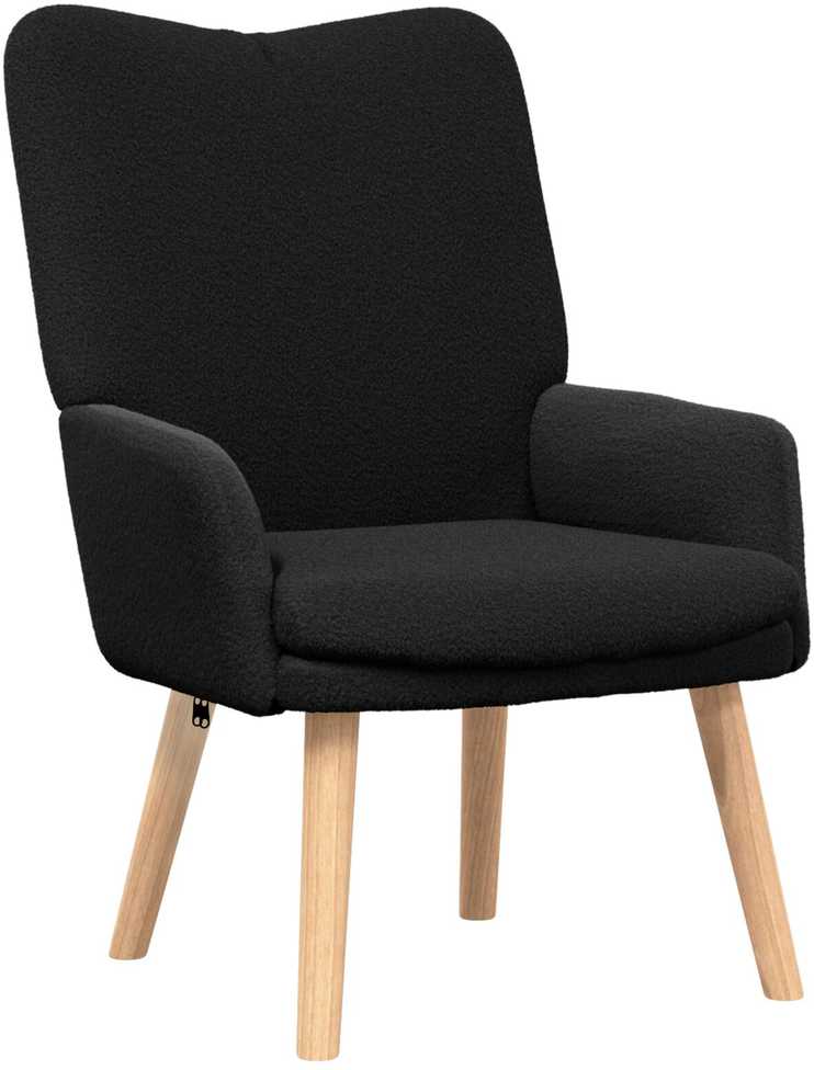 Fotelis krėslas Juoda 63 x 67 x 94 cm Avies audinys ir medienos plokštė
