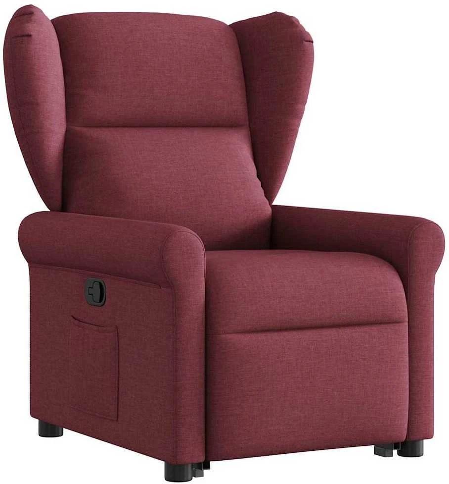 Fotelis Atsistojantis atlošiamas krėslas, vyno raudonas, audinys