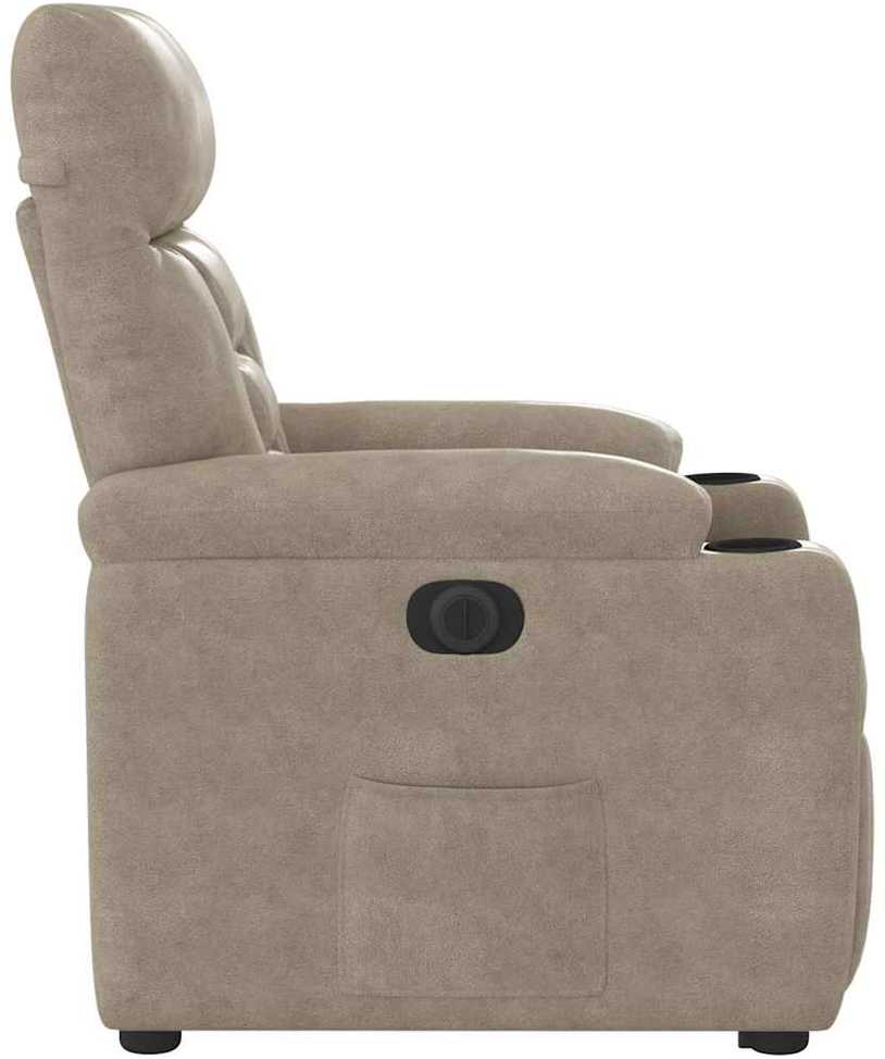 Fotelis Atsistojantis elektrinis krėslas, taupe, mikropluošto audinys