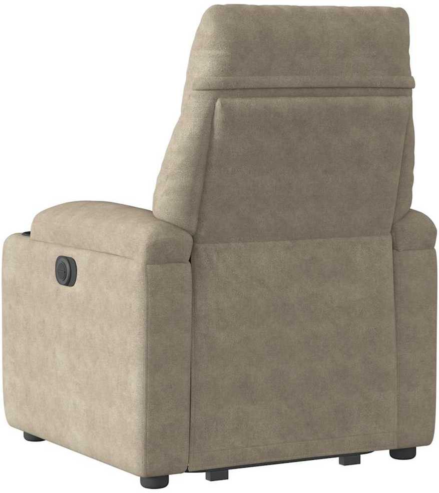 Fotelis Atsistojantis elektrinis krėslas, taupe, mikropluošto audinys