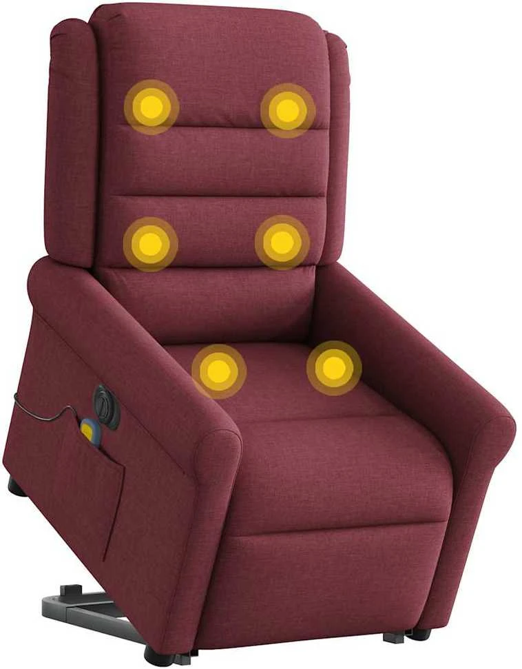 Fotelis Atsistojantis elektrinis masažinis krėslas, vyno, audinys