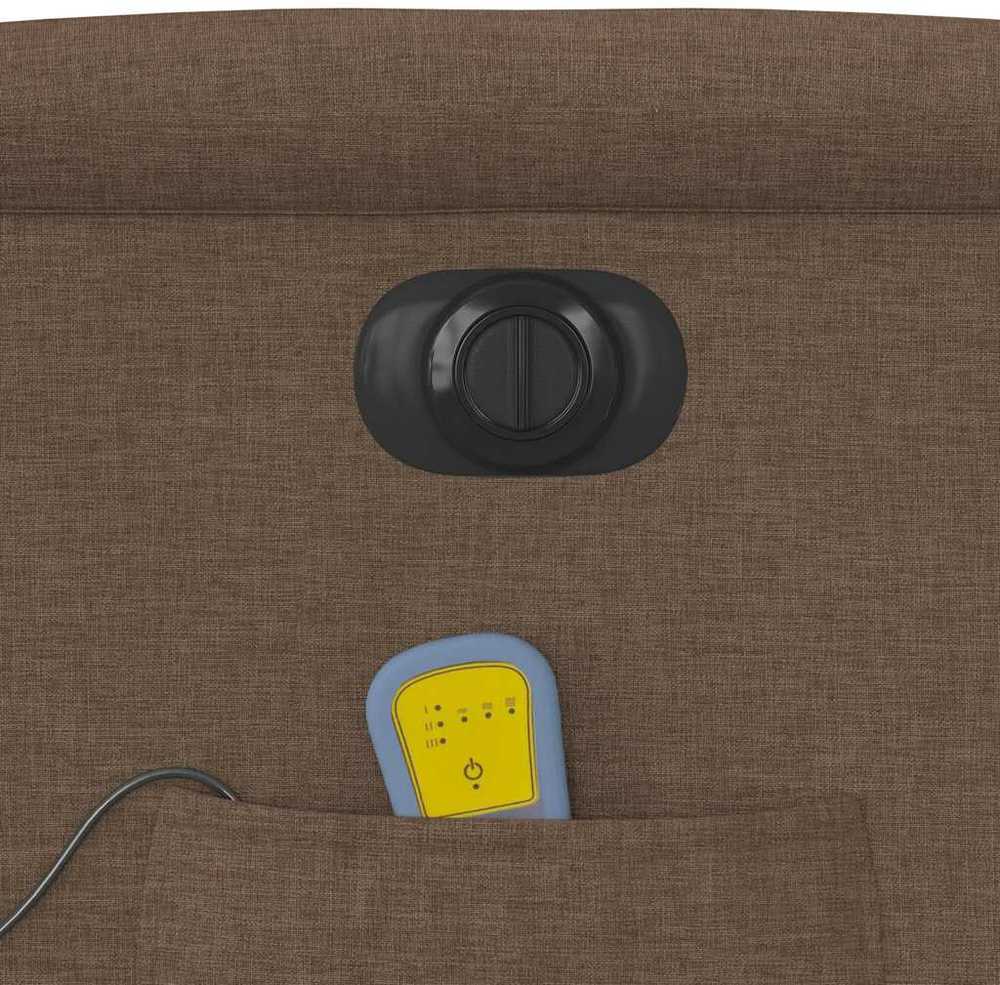 Fotelis Atsistojantis elektrinis masažinis krėslas, rudas, audinys