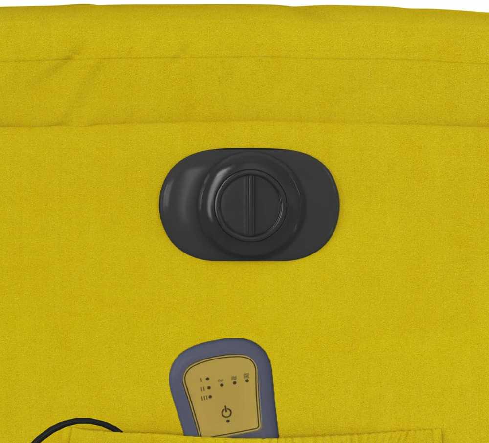 Fotelis Elektrinis atlošiamas masažinis krėslas, geltonas, aksomas