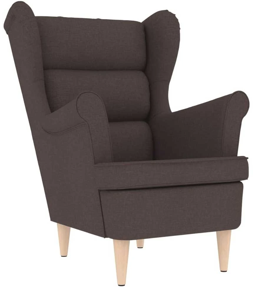 Fotelis Krėslas, tamsiai rudos spalvos, 74x84x100cm, audinys