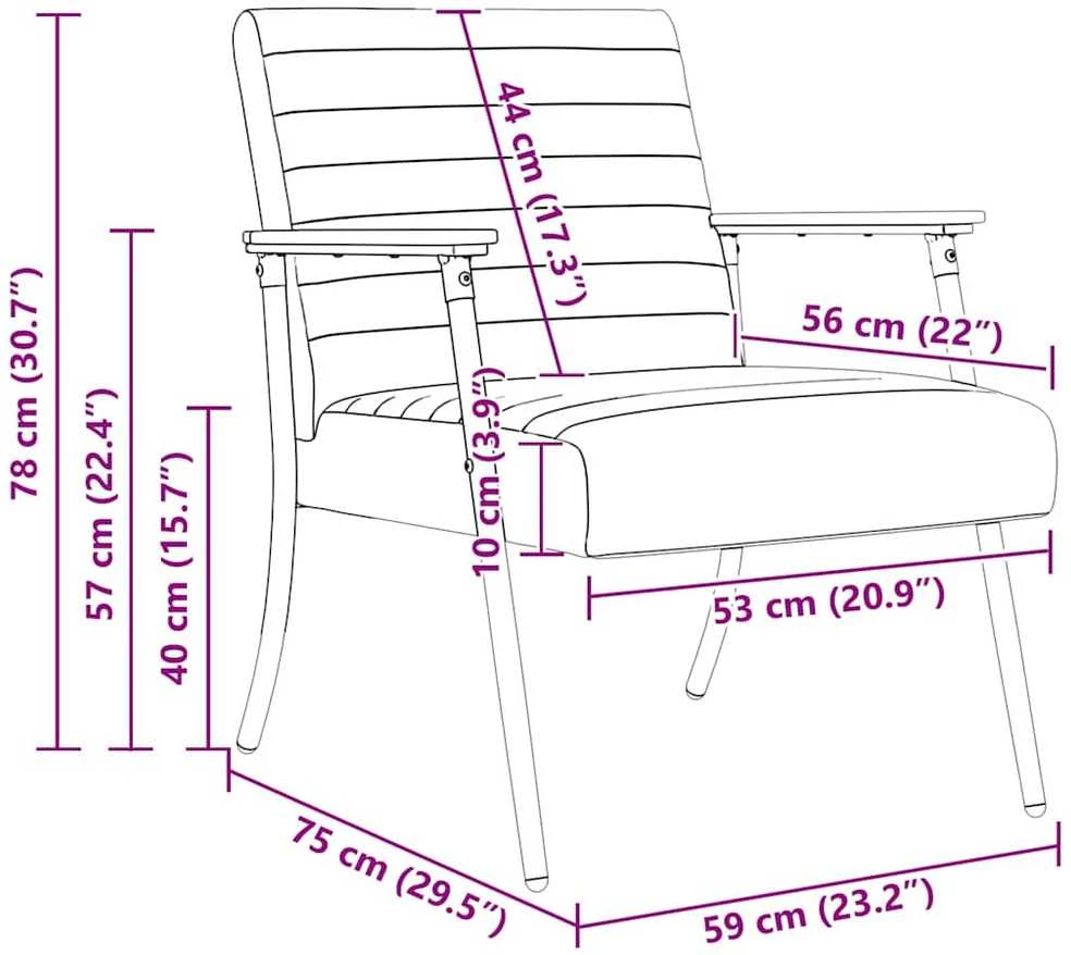 Fotelis krėslas Vyno raudona 59 x 75 x 78 cm audinys