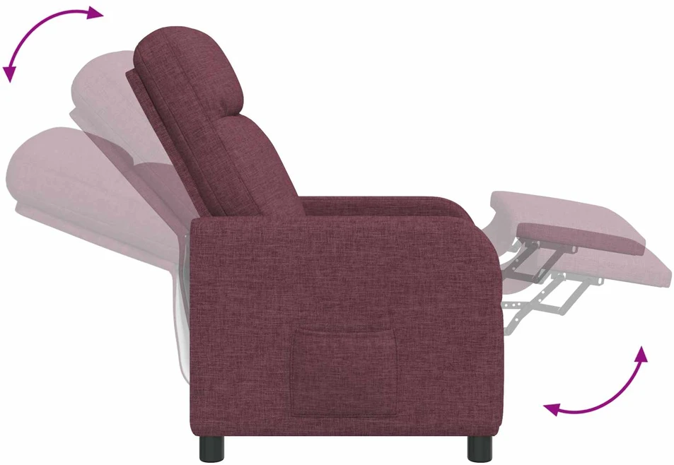 Fotelis Masažinis atlošiamasis krėslas Violetinė Audinys