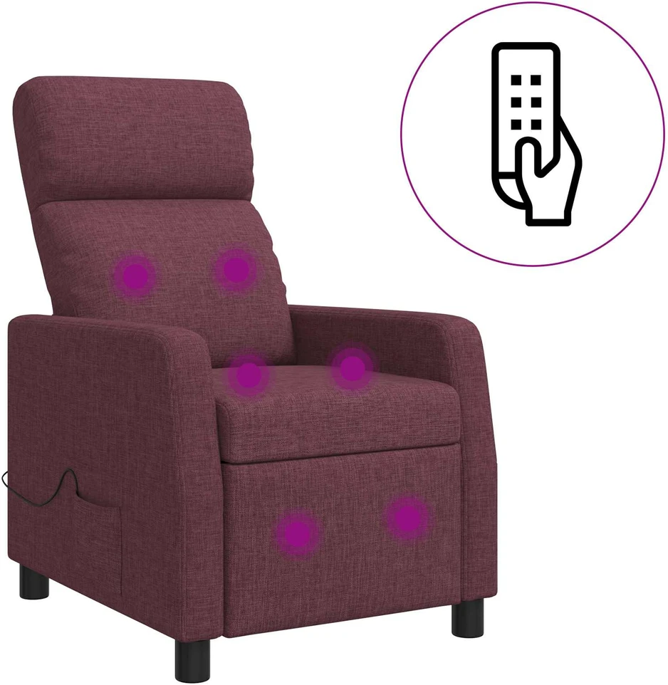 Fotelis Masažinis atlošiamasis krėslas Violetinė Audinys