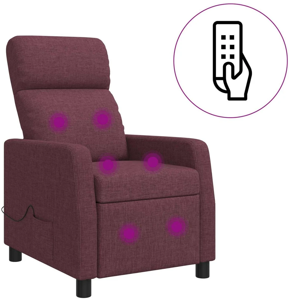 Fotelis Masažinis atlošiamasis krėslas Violetinė Audinys