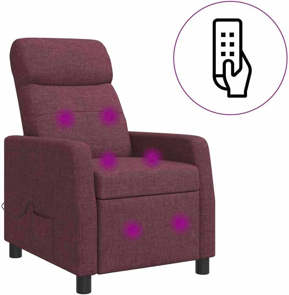 Fotelis Masažinis atlošiamasis krėslas Violetinė Audinys