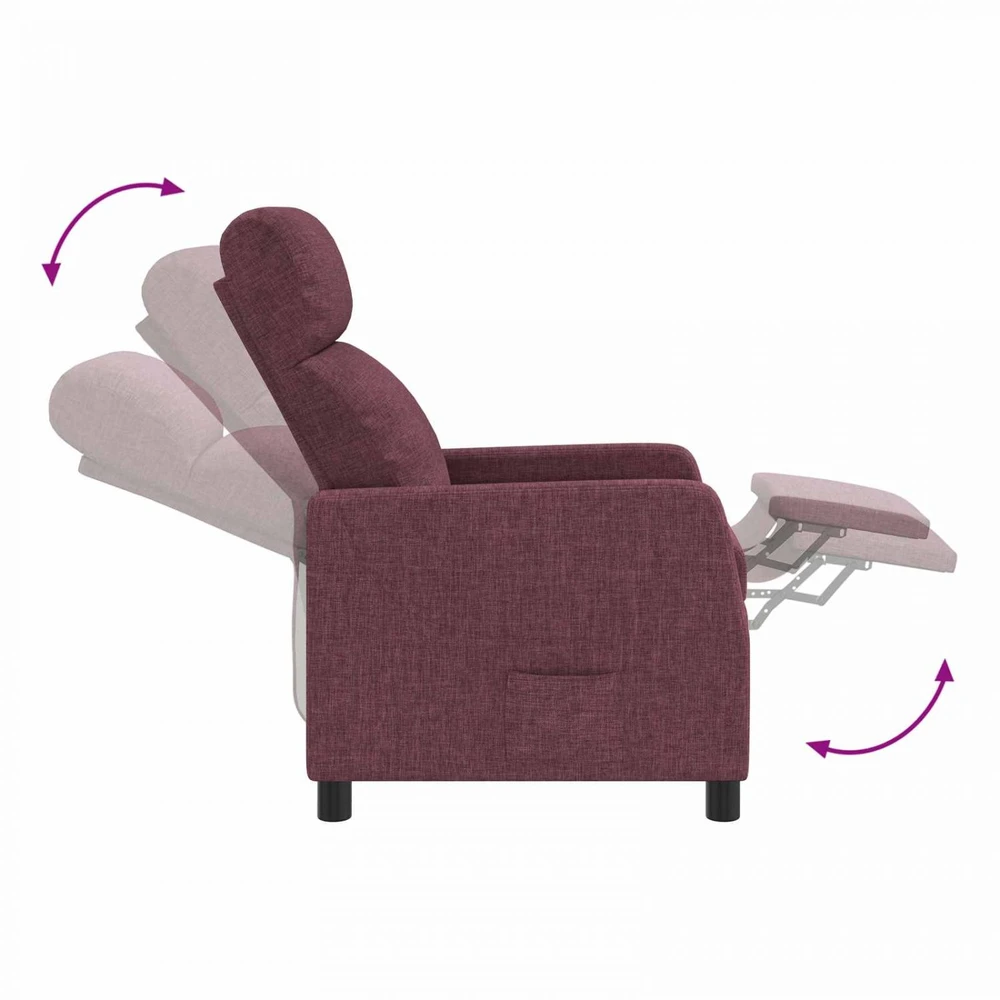 Fotelis Masažinis atlošiamasis krėslas Violetinė Audinys