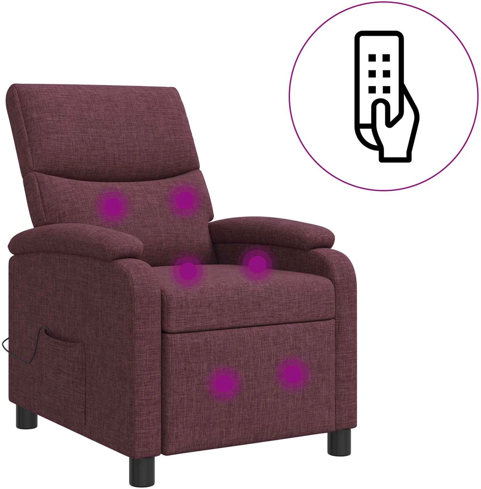 Fotelis Masažinis atlošiamasis krėslas Violetinė Audinys