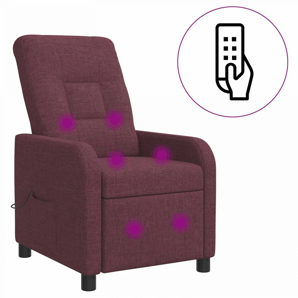 Fotelis Masažinis atlošiamasis krėslas Violetinė Audinys