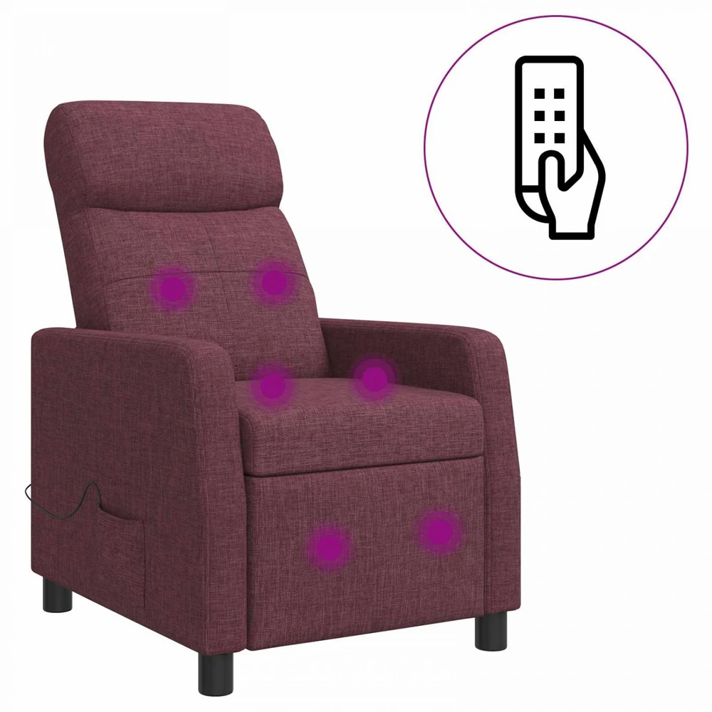 Fotelis Masažinis atlošiamasis krėslas Violetinė Audinys