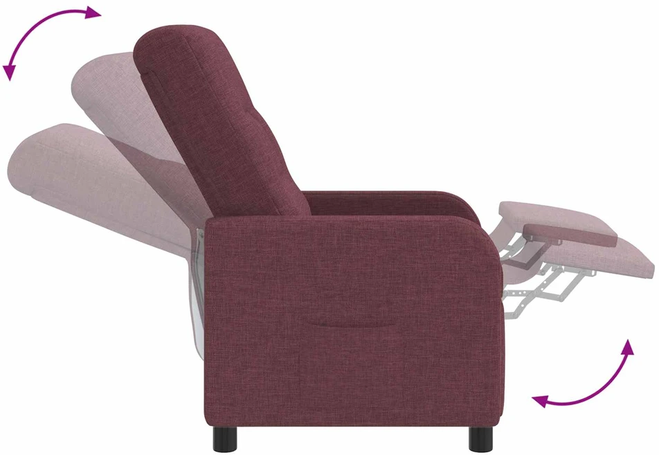 Fotelis Masažinis atlošiamasis krėslas Violetinė Audinys