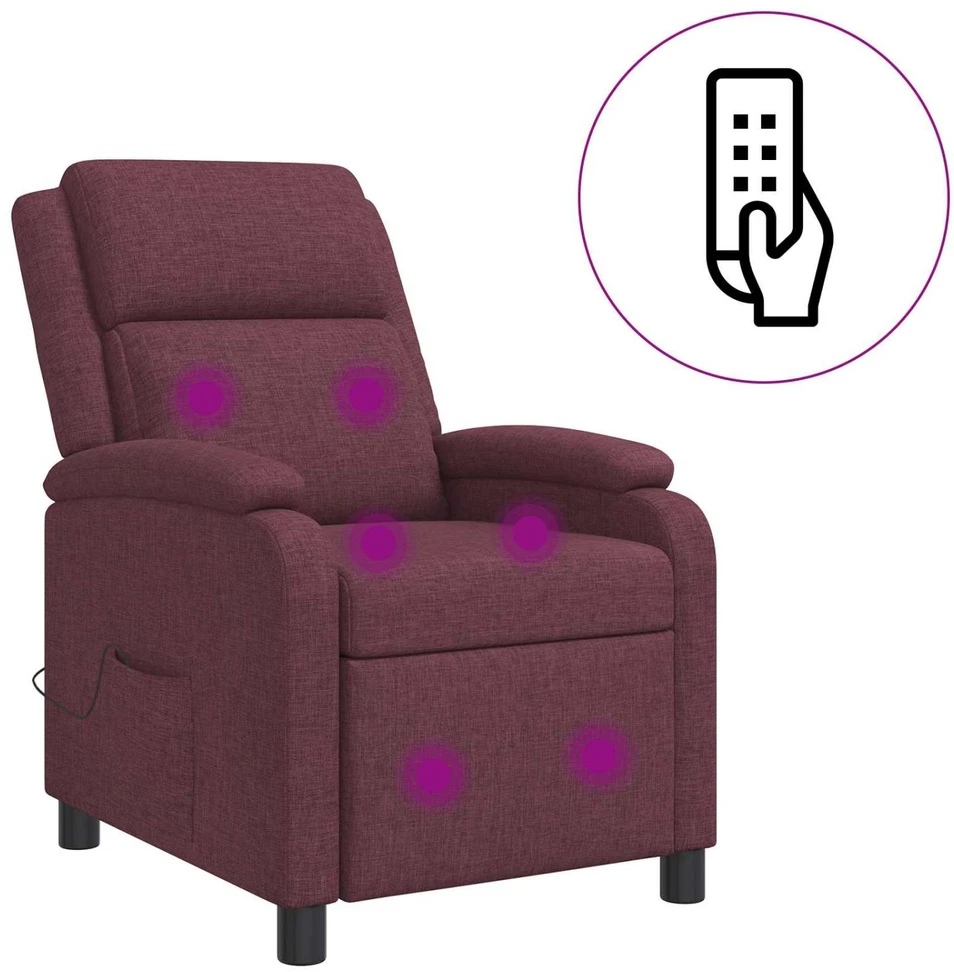 Fotelis Masažinis atlošiamasis krėslas Violetinė Audinys
